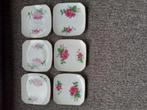 6 oude vierkante petit four schotels, Ophalen of Verzenden
