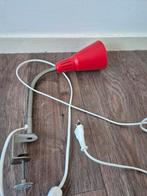 Rode bureaulamp met klem, Ophalen of Verzenden, Gebruikt, Metaal, Modern