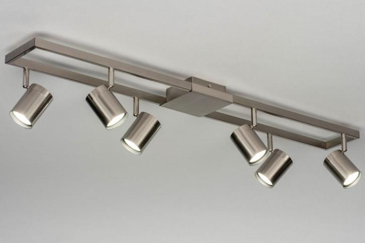 Plafondlamp met 6 spots, Huis en Inrichting, Lampen | Plafondlampen, Zo goed als nieuw, Metaal, Ophalen