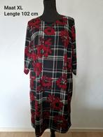 Bloemenjurk rozen zwart rood maat XL, Ophalen of Verzenden, Zo goed als nieuw, Maat 46/48 (XL) of groter, Rood