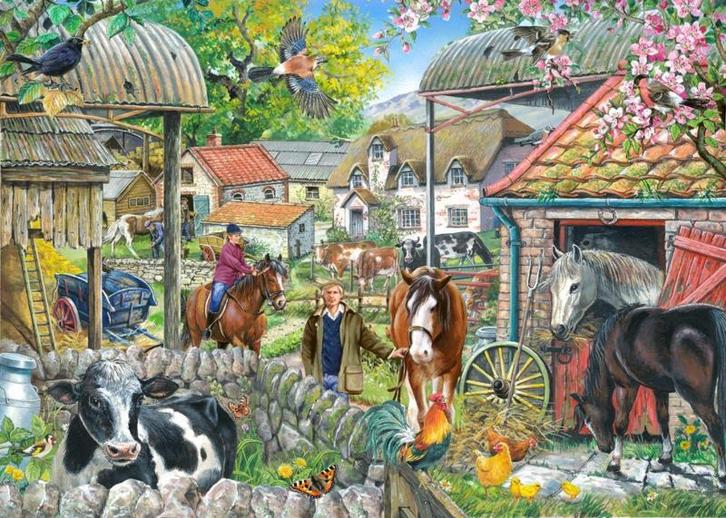 House of Puzzles - Horseshoe Farm - 250XL stukjes, Hobby en Vrije tijd, Denksport en Puzzels, Nieuw, Legpuzzel, Minder dan 500 stukjes