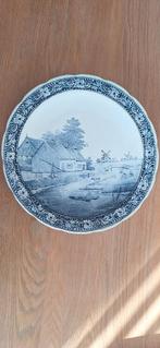 Vintage Delfts Blauw Wandbord met Molens, Ophalen of Verzenden