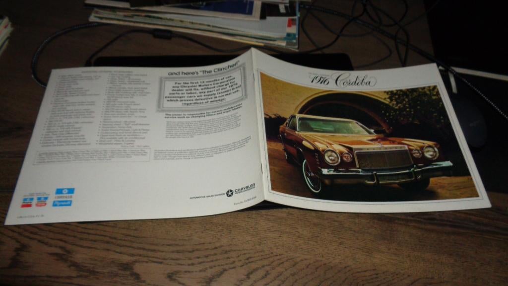 USA Folder  CHRYSLER  CORDOBA  1976, Verzenden, Nieuw, Overige merken