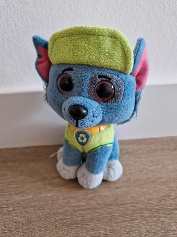 Knuffel Paw Patrol Rocky TY hond blauw groen K9347, Kinderen en Baby's, Speelgoed | Knuffels en Pluche, Zo goed als nieuw, Hond