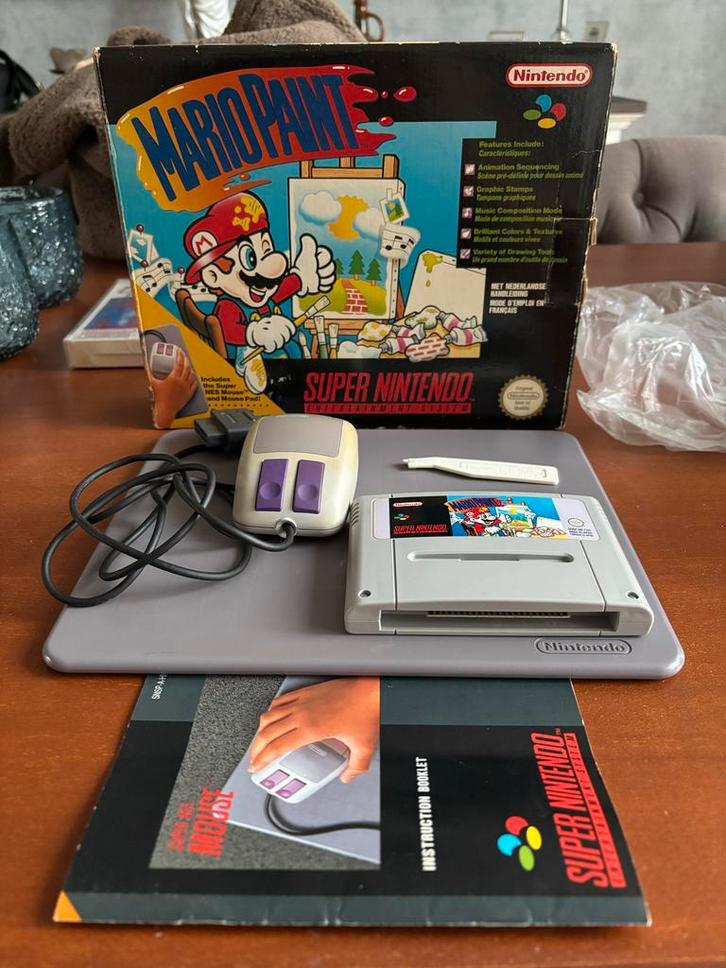 Mario Paint SNES Compleet in Doos!, Spelcomputers en Games, Games | Nintendo Super NES, Gebruikt, Puzzel en Educatief, 1 speler