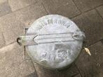 Zinken afvalemmer gemeente Amsterdam, Ophalen, Gebruikt, Minder dan 60 cm, Rond