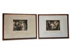 Set van 2 antieke religieuze prenten – ca. 1900, Antiek en Kunst, Kunst | Etsen en Gravures, Ophalen of Verzenden