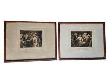 Set van 2 antieke religieuze prenten – ca. 1900  beschikbaar voor biedingen