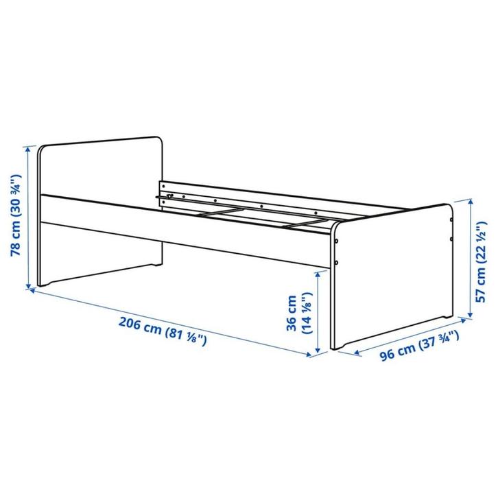 Nieuw IKEA bed compleet (er zijn 2 stuks), Huis en Inrichting, Slaapkamer | Bedden, Nieuw, Eenpersoons, 90 cm, 200 cm, Hout, Wit