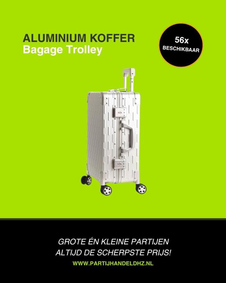 Bagage Trolley Zilver, Sieraden, Tassen en Uiterlijk, Koffers, Nieuw, Overige materialen, 50 tot 60 cm, 35 tot 45 cm, Slot, Uitschuifbare handgreep