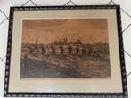 Gravure ets Johan D Scherft, Maasbrug Maastricht, 1928, Antiek en Kunst, Kunst | Etsen en Gravures, Ophalen of Verzenden