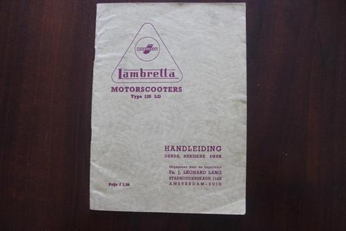 Lambretta 125LD  1954 scooter handleiding125 LD, Motoren, Handleidingen en Instructieboekjes, Overige merken, Ophalen of Verzenden