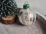 Vintage kerstbal strepen zilver 518, Diversen, Kerst, *, Gebruikt, *, Ophalen of Verzenden