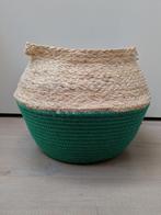 NIEUW: grote rieten plantenmand, grasgroen / beige, Ophalen, Mand, Rond, Nieuw