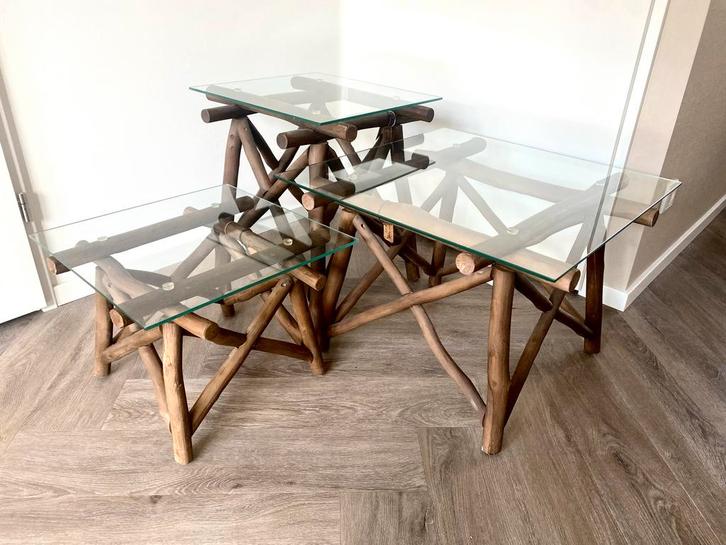 Rivièra Maison salon / bijzet tafeltjes set, Huis en Inrichting, Tafels | Bijzettafels, Zo goed als nieuw, Ophalen