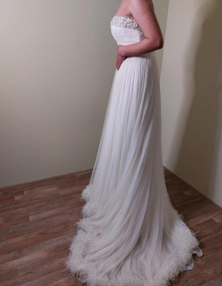 Trouwjurk Pronovias maat 38, Kleding | Dames, Trouwkleding en Trouwaccessoires, Zo goed als nieuw, Trouwjurk, Wit, Ophalen of Verzenden