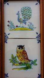 Jaren 50 - 60 Royal Tichelaar Makkum Serie Vogels Pauw Uil, Ophalen of Verzenden