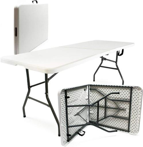 Partytafel te huur - buffettafel - uitklapbaar - eettafel, Tuin en Terras, Tuintafels, Zo goed als nieuw, Rechthoekig, Kunststof