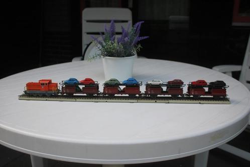 Märklin Autotransport VW Werk met 4 x 4613 autotransporters, Hobby en Vrije tijd, Modeltreinen | H0, Zo goed als nieuw, Treinset