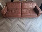 4 zits bank cognac, Ophalen, Leer, Zo goed als nieuw, Rechte bank