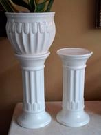 2 x porseleinen plantenzuil en 1 x bloempot, Huis en Inrichting, Woonaccessoires | Zuilen en Pilaren, Ophalen of Verzenden, Zo goed als nieuw