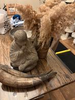 Buddha beeld, pluimen en waterbuffel horens, Ophalen, Zo goed als nieuw