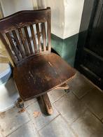 Oude houten draaistoel, Huis en Inrichting, Gebruikt, Bruin, Ophalen of Verzenden, Eén
