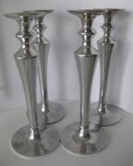 Kandelaar chroom 4 stuks 40 cm voor dinerkaarsen en rustieke, Huis en Inrichting, Woonaccessoires | Kandelaars en Kaarsen, 25 tot 50 cm