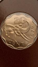20 cent 1975 Swaziland + postzegel- Limited edition Franklin, Ophalen of Verzenden, Overige landen