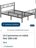 Metalen Bedframe - Tweepersoons - Zwart, Zwart, Tweepersoons, Zo goed als nieuw, Metaal