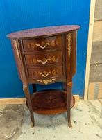 Vintage Houten Bijzettafel met Lades, Ophalen, Gebruikt, Minder dan 45 cm, 55 tot 70 cm