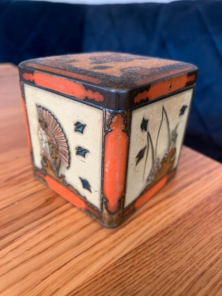 Antiek Niemeijer Koffie- en Theeblik Oranje Pecco, Antiek en Kunst, Antiek | Emaille, Ophalen of Verzenden