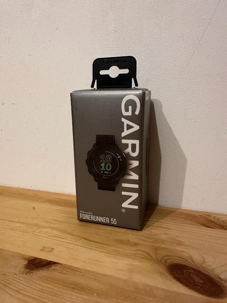 Garmin Forerunner 55 zwart, Sieraden, Tassen en Uiterlijk, Sporthorloges, Zo goed als nieuw, Zwart, Afstand, Calorieverbanding
