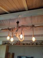 Tauw Lamp - Unieke Houten Hanglamp, Huis en Inrichting, Lampen | Hanglampen, Gebruikt, Rustiek, Ophalen of Verzenden, Stof