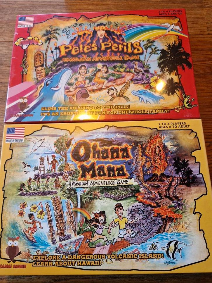 2 Hawaiiaanse Bordspellen: Ohana Mana & Pele's Perils, Hobby en Vrije tijd, Gezelschapsspellen | Bordspellen, Nieuw, Ophalen of Verzenden