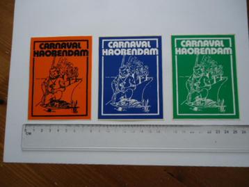 sticker oud Haorendam haarsteeg 3 x carnaval retro - beschikbaar voor biedingen