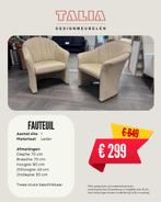 Fauteuil, Minder dan 75 cm, Nieuw, Leer, Ophalen of Verzenden