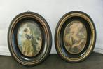 2 schilderijtjes op zijde, Antiek en Kunst, Ophalen of Verzenden
