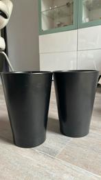 Zwarte potten voor planten, Gebruikt, Rond, Binnen, Ophalen of Verzenden