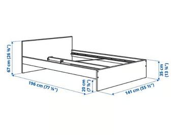 IKEA 140x200 Bed (Gursken bed and Luroy lattenbodem) - afbeelding 5