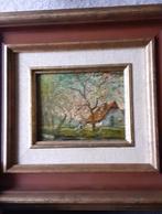 Schilderij boerderij in bloei, Antiek en Kunst, Ophalen of Verzenden