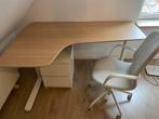 Bureau + kastje + bureaustoel, Huis en Inrichting, Ophalen, In hoogte verstelbaar, Zo goed als nieuw