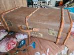Antieke koffer met veel hout en leer., Gebruikt, Leer, Minder dan 50 cm, Ophalen