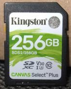 SDXC 256GB Kingston kaart, Audio, Tv en Foto, Fotografie | Geheugenkaarten, Kingston, SDXC, Ophalen of Verzenden, Zo goed als nieuw