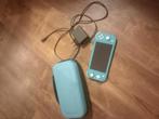 nintendo switch lite - turquoise, Spelcomputers en Games, Spelcomputers | Nintendo Switch Lite, Ophalen, Turquoise, Gebruikt, Met beschermhoes of tas
