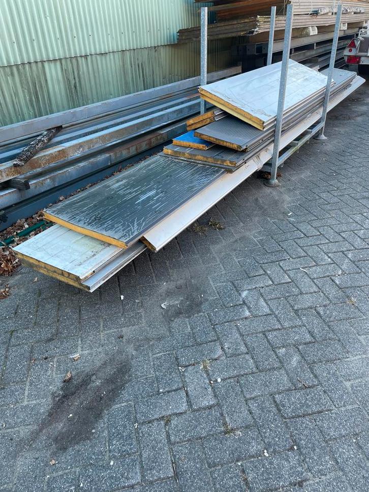 Sandwichpanelen restpartij 25m2, 4cm dik, Doe-het-zelf en Verbouw, Platen en Panelen, Gebruikt, Overige materialen, 20 tot 50 mm