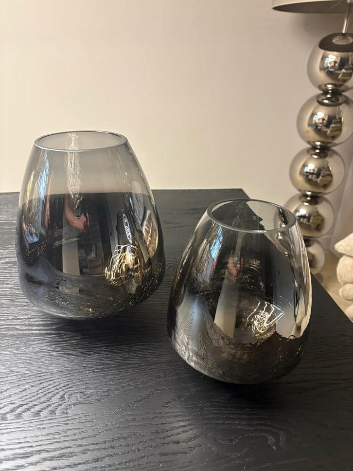 Vaas windlichten smoke metallic Eric Kuster Eichholtz, Huis en Inrichting, Woonaccessoires | Vazen, Zo goed als nieuw, Overige kleuren