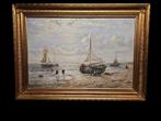 Schilderij Aankomst vd vissers.sign. Hendrick Vader, Ophalen of Verzenden