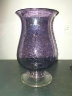 windlicht glas, paars, in gedruppeld glas, Huis en Inrichting, Overige materialen, Ophalen of Verzenden, Zo goed als nieuw, Kandelaar
