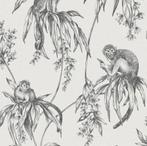 Vliesbehang apen 2 rollen, Ophalen of Verzenden, Minder dan 10 m², Grijs, Tropisch, Urban jungle